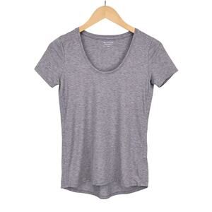 Athleta Scoopneck Short Sleeve T Shirt Light Grey Size XXS